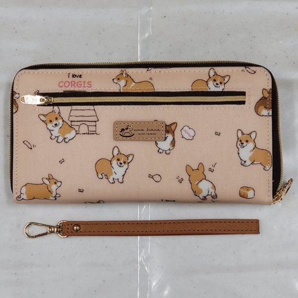 Waterproof Corgi Zipper Wristlet Long Wallet - Picture 7 of 14